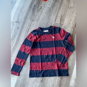 Abercrombie Long Sleeve Red Blue Stripes Boys Shirt Size 11/12